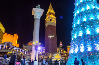 Картинка города лас-вегас+ сша праздник огни елка вечер