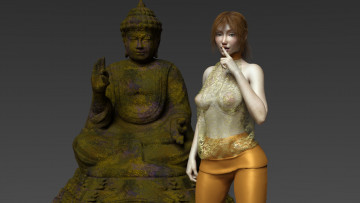 Картинка 3д+графика люди+ people девушка взгляд фон