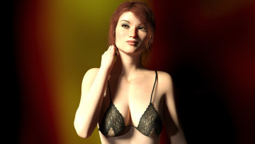 Картинка 3д+графика люди+ people девушка взгляд фон