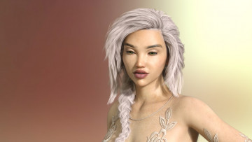 Картинка 3д+графика портрет+ portraits девушка взгляд фон