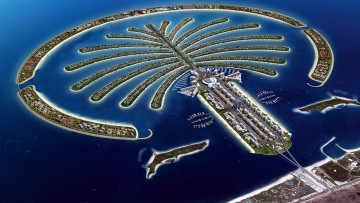 Картинка города дубай+ оаэ palm jumeirah