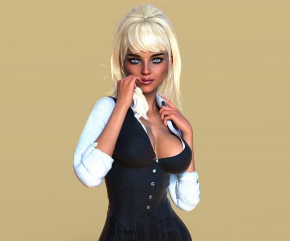 Обои картинки фото 3д графика, люди , people, девушка, взгляд, фон