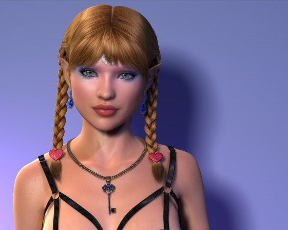 Обои картинки фото 3д графика, эльфы , elves, эльфийка, взгляд, фон