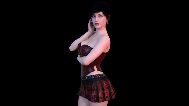 Обои картинки фото 3д графика, люди , people, девушка, взгляд, фон