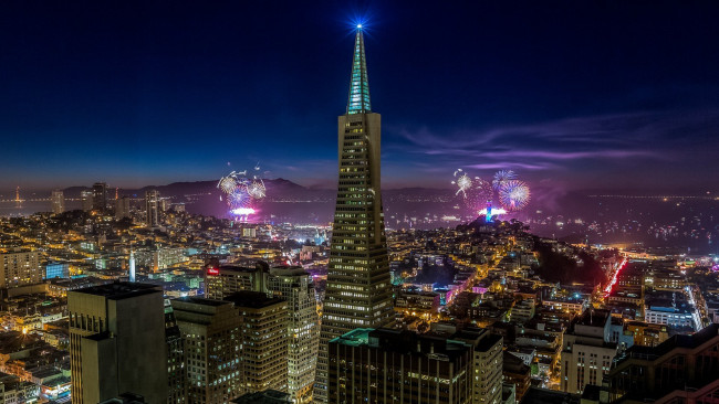 Обои картинки фото города, сан-франциско , сша, панорама, башня