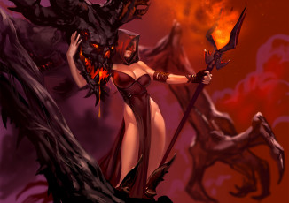 Картинка видео+игры albion+online демон фон девушка