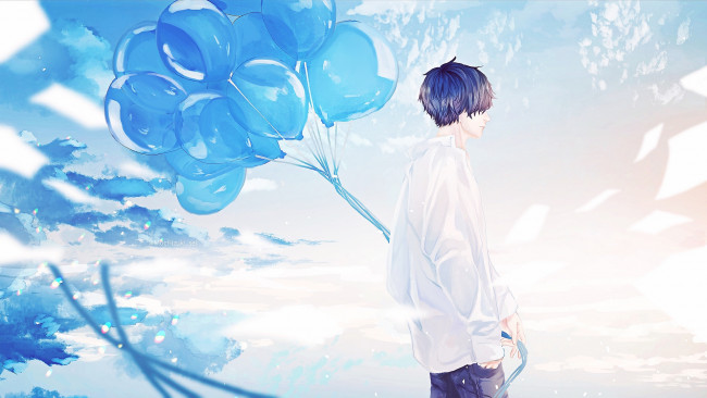 Обои картинки фото аниме, unknown,  другое , парень