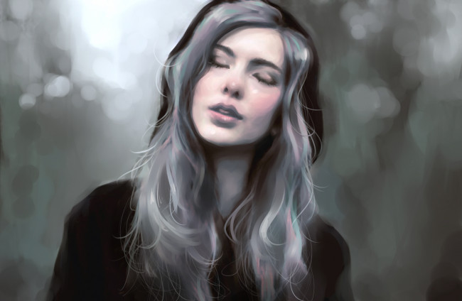 Обои картинки фото рисованное, люди, девушка, фон