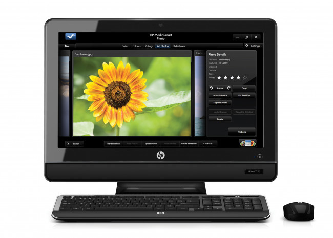 Обои картинки фото hp omni, компьютеры, мониторы,  ноутбуки, hp, omni, компьютер, моноблок, мышка