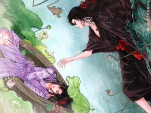 Картинка аниме mo+dao+zu+shi вэй усянь цзян чэн лодка лотосы