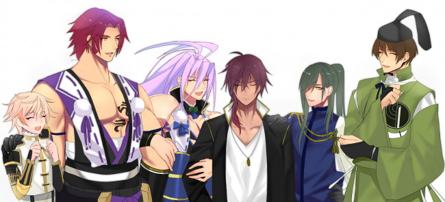 Обои картинки фото аниме, touken ranbu, танец, мечей