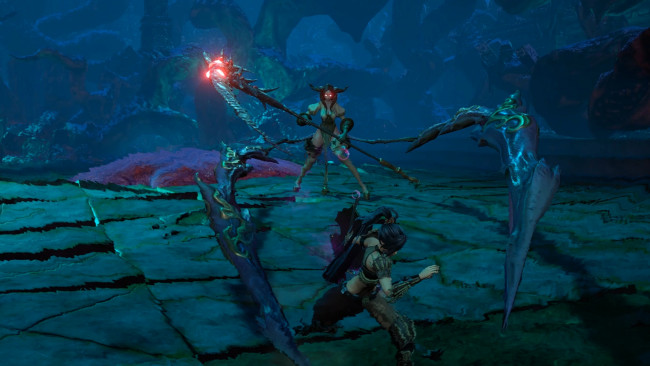 Обои картинки фото видео игры, neverinth, девушка, монстр, поединок