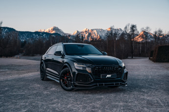 обоя автомобили, audi, front, black, mountain, road, abt, signature, edition, rs, q8