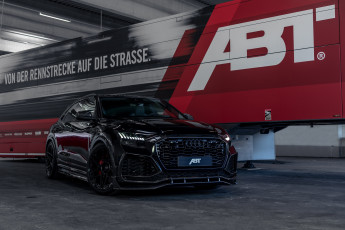 обоя автомобили, audi, light, black, abt, rear, signature, edition, rs, q8, trailer