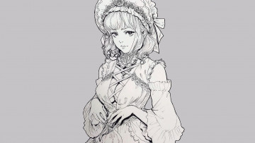 Картинка рисованное люди девушка наряд чепчик