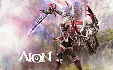 Картинка видео+игры aion девушка оружие щит