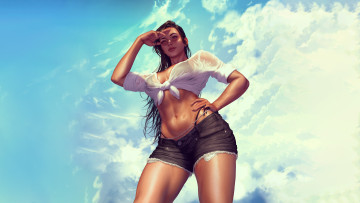 Картинка рисованное люди красивая девушка