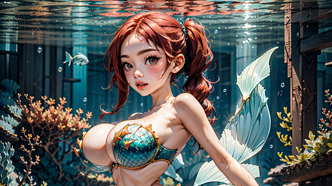 Обои картинки фото фэнтези, русалки, нейросети, графика, нейроарт, ai, art, нейронные, сети, рисунки, нейро, искусство, нейрографика, graphics, neuroart, neural, networks, drawings, neuro, neurography