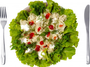 Картинка еда пельмени манты вареники петрушка соус укроп