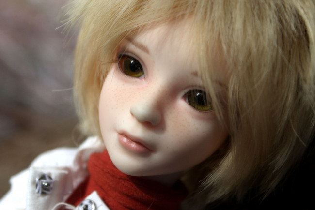 Обои картинки фото разное, игрушки, кукла, лицо, веснушки