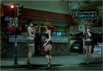 Картинка 3д графика people люди девушки улица