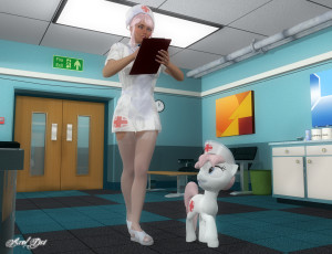 Картинка 3д+графика people+ люди медсестра пони девушка