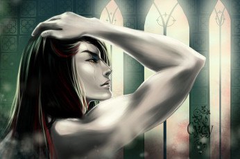 Картинка рисованные люди окна рука профиль парень