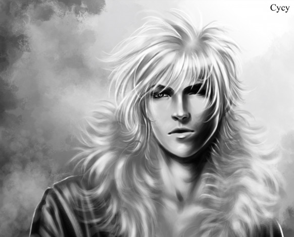 Обои картинки фото рисованные, люди, портрет, арт, чёрно-белый, парень