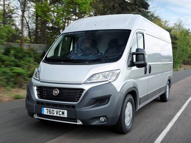 Обои картинки фото автомобили, fiat, 2014, uk-spec, серый, l3h2, van, maxi, ducato