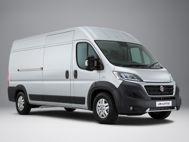 Обои картинки фото автомобили, fiat, серый, 2014, uk-spec, l3h2, van, maxi, ducato