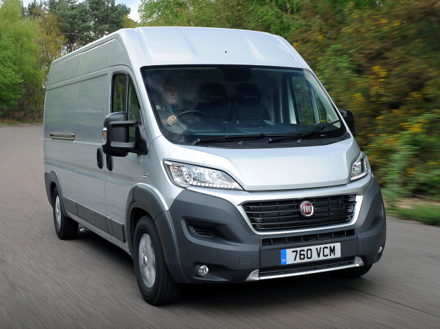 Обои картинки фото автомобили, fiat, серый, uk-spec, 2014, l3h2, van, maxi, ducato