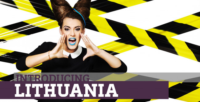 Обои картинки фото музыка, евровидение, браслет, прическа, vilija, mata, ленты, полосы, певица, крик, lithuania