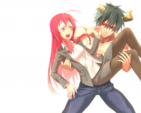 Картинка аниме hataraku+maou-sama девушка демон