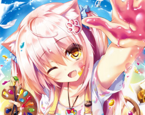 Картинка аниме животные +существа неко