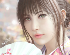 обоя 3д графика, портрет , portraits, взгляд, девушка