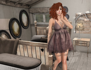 Картинка 3д+графика люди+ people фон взгляд девушка рыжая