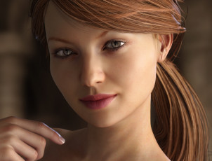 Картинка 3д+графика портрет+ portraits взгляд девушка