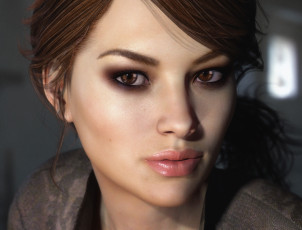 обоя 3д графика, портрет , portraits, взгляд, девушка