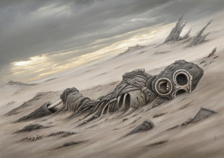 Картинка фэнтези нежить пустыня скелет