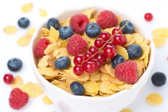 Картинка еда мюсли +хлопья хлопья малина голубика смородина завтрак