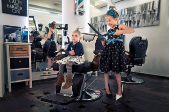 обоя юмор и приколы, ножницы, парикмахерская, прическа