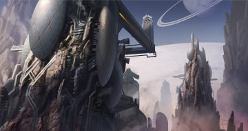 Картинка фэнтези иные+миры +иные+времена сооружения будущее иной мир