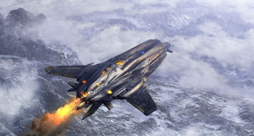 Картинка фэнтези космические+корабли +звездолеты +станции полет горы облака фантастика