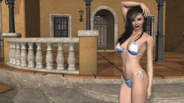 Картинка 3д+графика люди+ people фон взгляд девушка