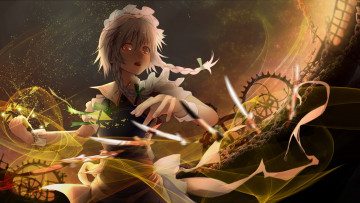 Картинка аниме touhou фон взгляд девушка