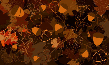 Картинка векторная+графика природа+ nature желуди листья