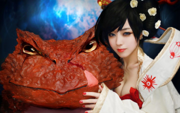 Картинка разное cosplay+ косплей взгляд цветы девушка жаба