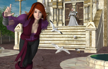 Картинка 3д+графика люди+ people взгляд девушка фон