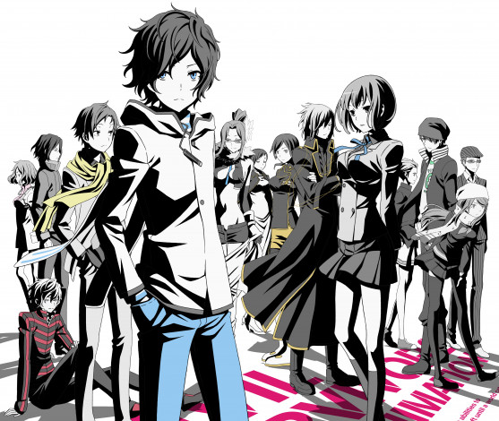 Обои картинки фото аниме, devil survivor, парни, девушки