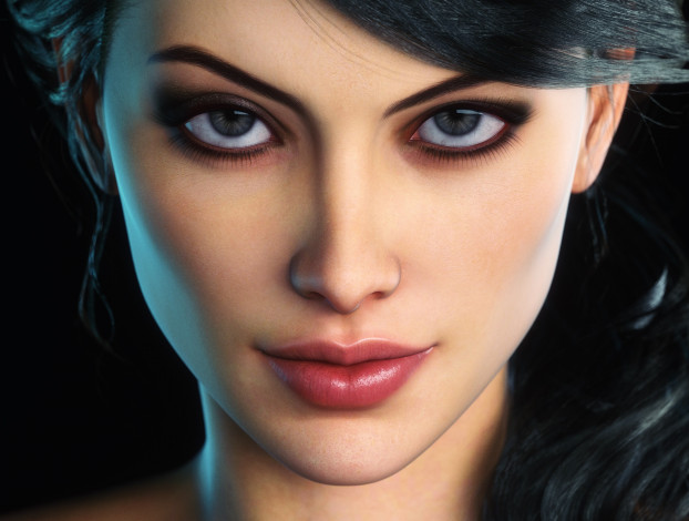 Обои картинки фото 3д графика, портрет , portraits, взгляд, девушка